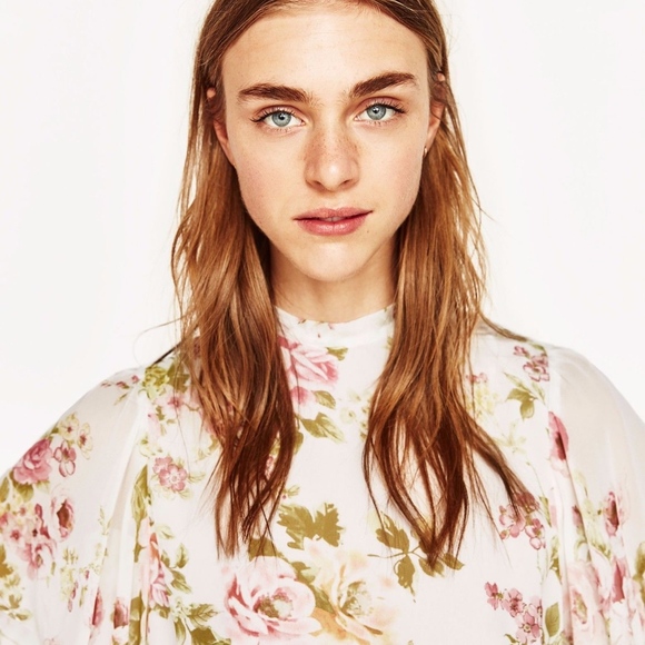 ZARA WOMAN Romantic Frilled Floral Print Chiffon Lined Dress ⭐️ - Picture 7 of 9
